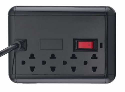 Regulador para Mac, Smartbitt 1500VA/750 Watts, 4 contactos, 4 etapas de regulación, 2 puertos USB de carga (1.0A y 2.1A) negro acabado piano